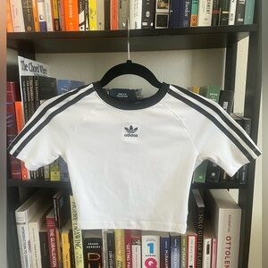 Adidas 3-Stripes Baby Tee in White XS
